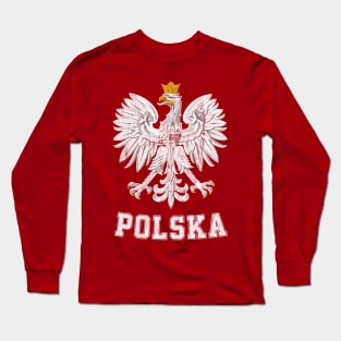 Polska Eagle / Retro Polish Pride Design Long Sleeve T-Shirt